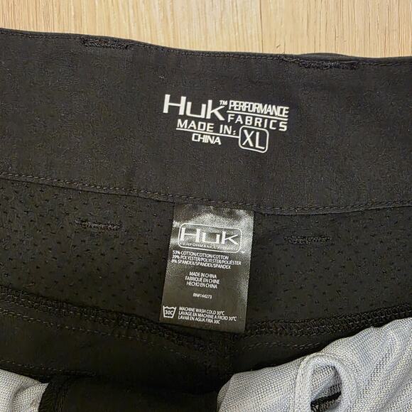 Huk Fishing Black Quick Dry Sun Protective Outdoor Performance Shorts Size XL - Picture 5 of 7